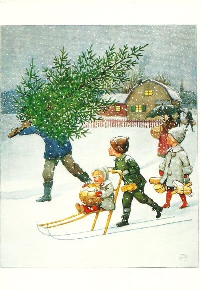 kaart elsa beskow kerstboom